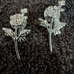 Elegant Silver Rose Brooches